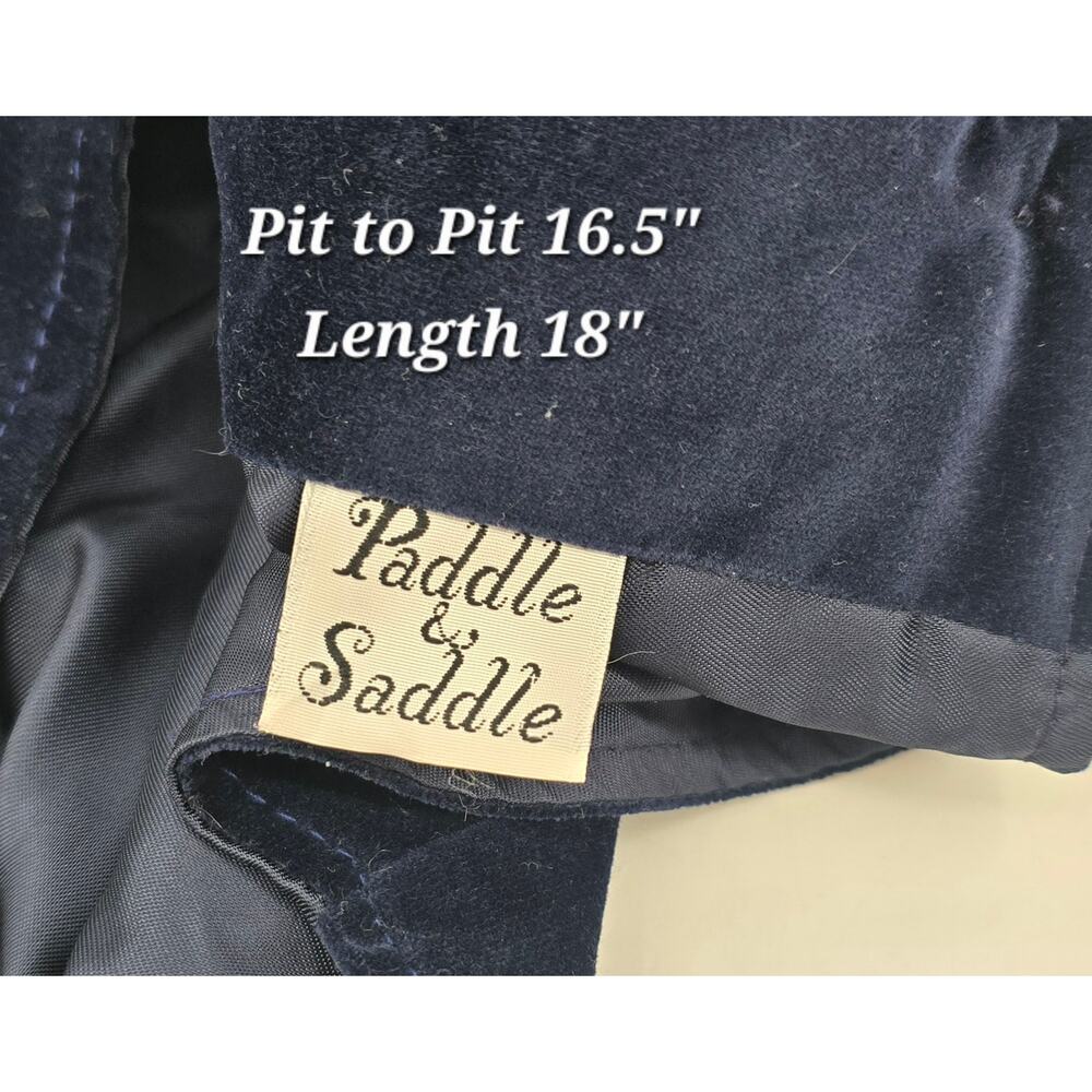 Vintage Paddle & Saddle Indigo Velvet‎ Vest Union Made USA 70s Tailored Cropped - Picture 4 of 5